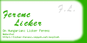 ferenc licker business card